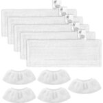 10 Mikrofiber Bez Seti, Buharlı Temizleyici Aksesuarı, Sc 2, Sc 3, Sc 4, Sc 5, Yıkanabilir Bezler (5 Zemin Başlığı + 5 El Başlığı)