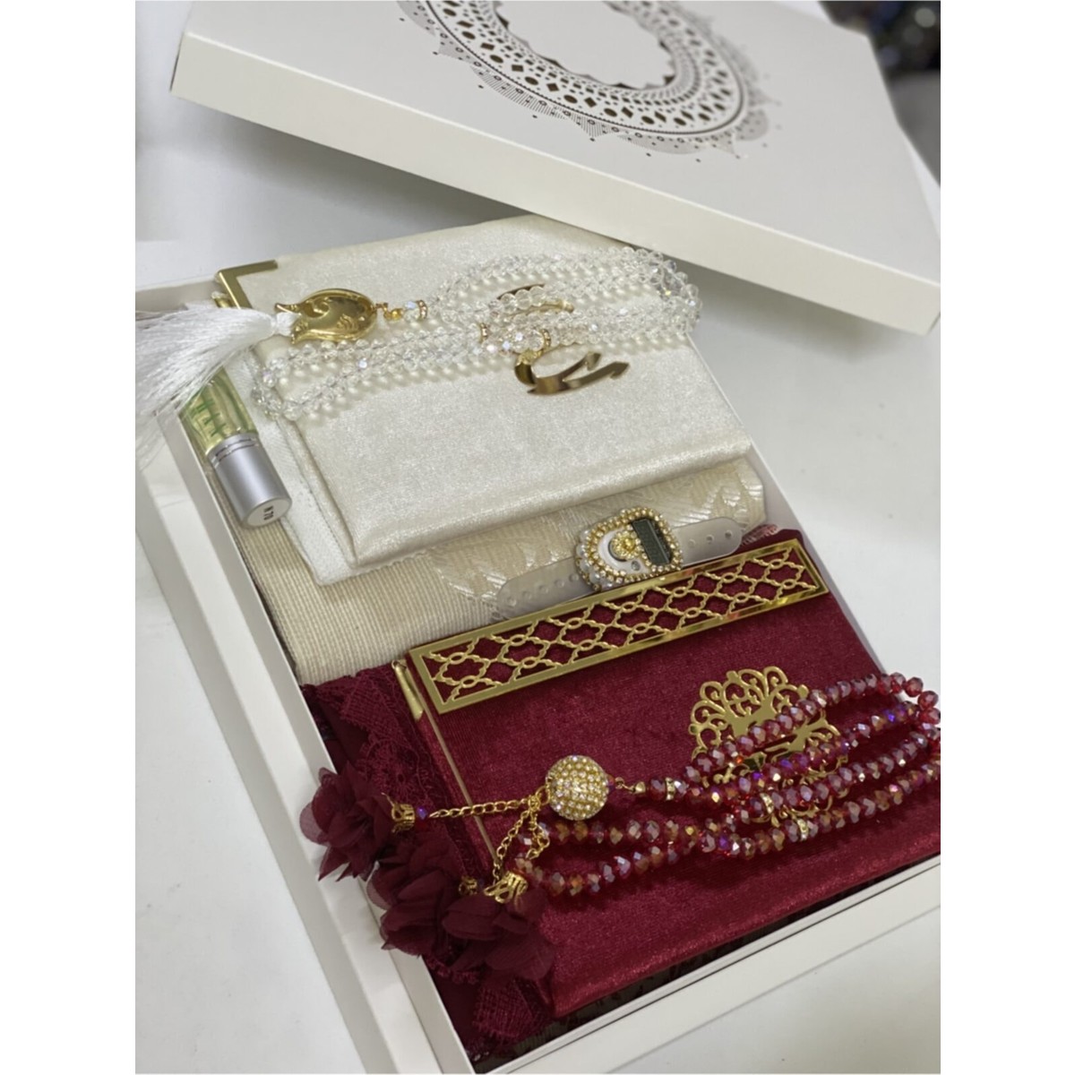 110001244846893.jpg Ceylan Al Avm Damat Bohçası, Gelin Bohçası, Seccade Seti, Nişan Bohçası, Çeyizlik Set, Çeyizlik Seccade - Görsel 1