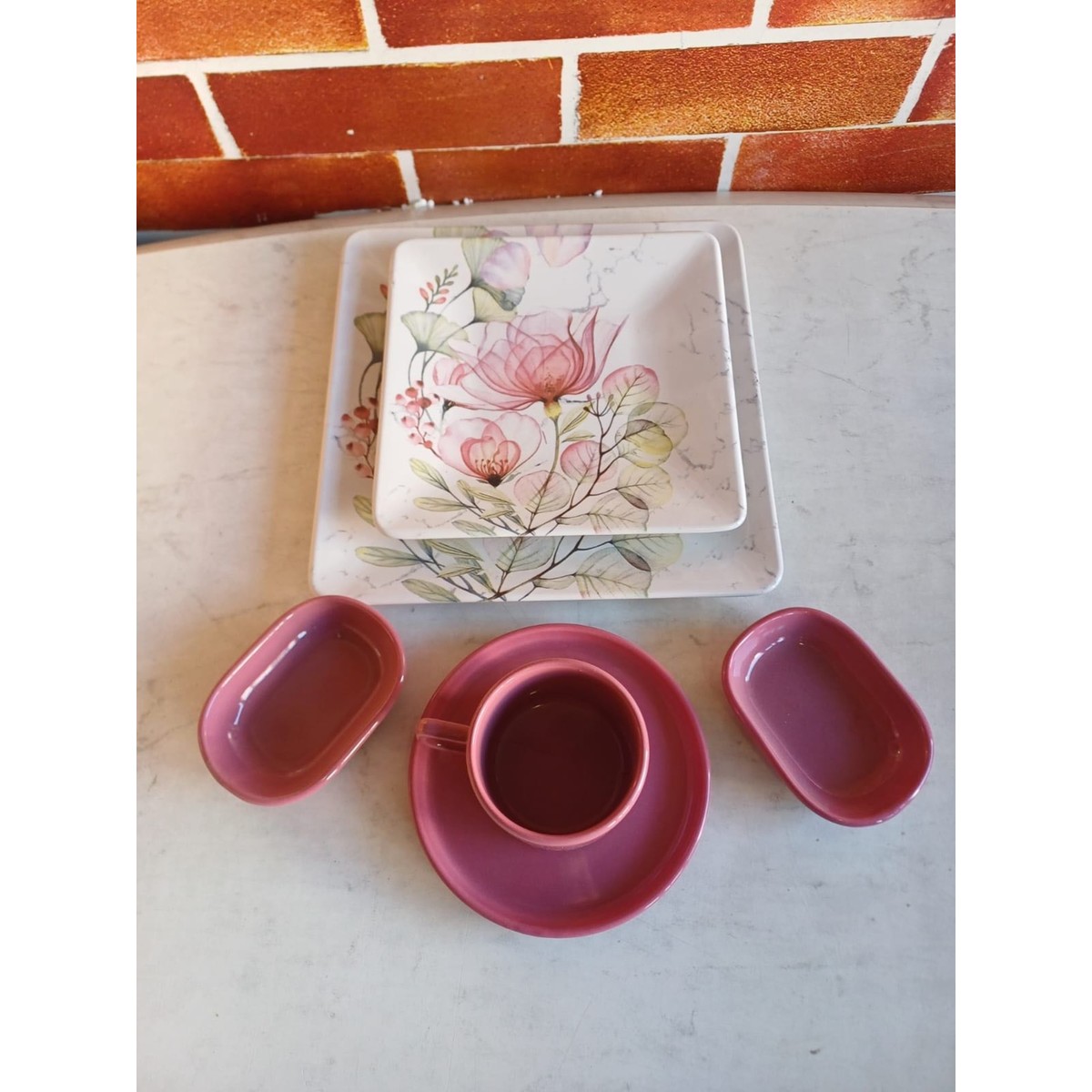 110001245737511.jpg Keramika Tek Kişilik Kahvaltı Takımı - Görsel 1