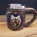 İlk El Grup 3D Boyutlu Kurt Kafası Tasarımlı Kupa Bardak