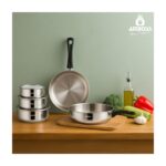 Amboss Elite 8 Parça Paslanmaz Çelik Saklama Kabı & Tava Seti