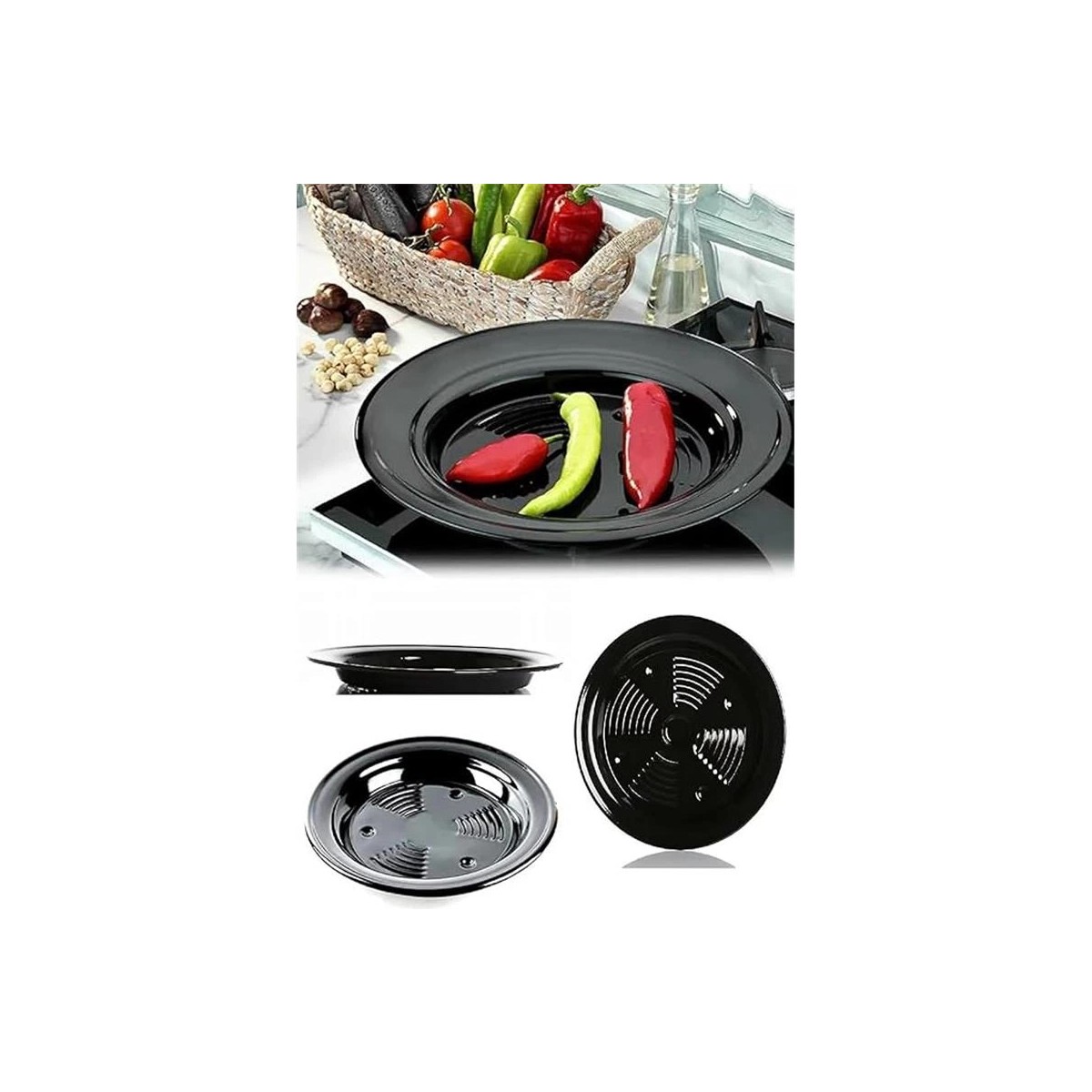 110001246659511-1.jpg AyrStore Közmatik Emaye Közleme Tavası Patlıcan Biber Kestane Mısır (Kestanematik) - Görsel 1