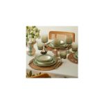 AyrStore Maison Monica Stoneware 12 Parça 4 Kişilik Yemek Takımı Yeşil - Görsel 3