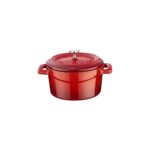 AyrStore Metal Döküm Mini Tencere, 10 Cm, 0.35 L Hacim, Kırmızı