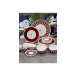 Acar Kırmızı Porselen Kahvaltı Takımı 23 Parça Pipstudyo Model