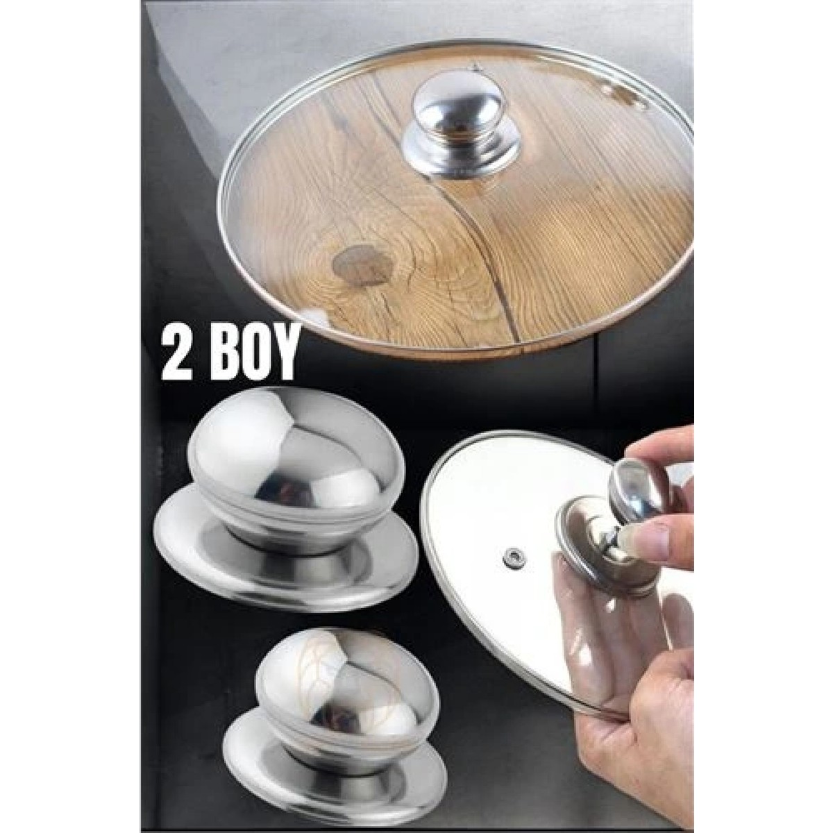 110001247483293.jpg İlk El Grup Tencere Tava Tepesi Tencere Tava Kapağı Tutucu 2 Boy - Görsel 1