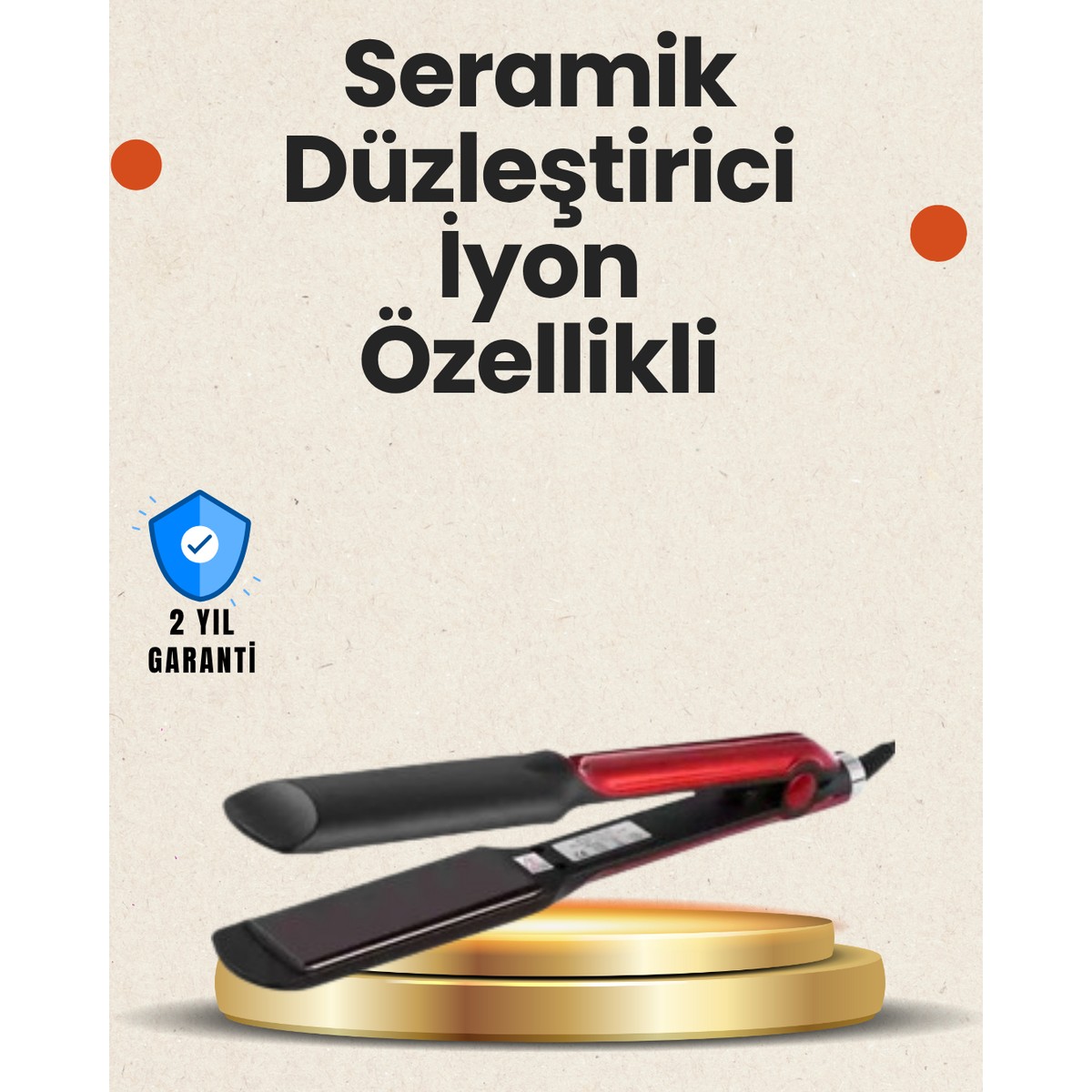 110001247719639.jpg Elektriklenmeyi Azaltan Iyonlu Saç Düzleştirici – Titanyum Plaka ve Şık Tasarım - Görsel 1