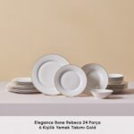 Karaca Elegance Bone Rebeca 24 Parça 6 Kişilik Yemek Takımı Gold - Görsel 3