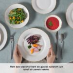 Karaca Elegance Bone Rebeca 24 Parça 6 Kişilik Yemek Takımı Gold - Görsel 4