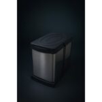 ALMITAL Cassone Dolap Içi Teleskopik Raylı Paslanmaz Krom Çöp Kovası 24 Litre, Minimum Kapak Genişliği 40 Cm - Görsel 3