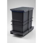 Almital Mobilya Aksesuarlari 24 litre Dolap Içi Teleskopik Raylı Antrasit Çöp Kovası, Minimum Kapak Genişliği 40 Cm. - Görsel 3