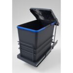 Almital Mobilya Aksesuarlari 24 litre Dolap Içi Teleskopik Raylı Antrasit Çöp Kovası, Minimum Kapak Genişliği 40 Cm. - Görsel 2