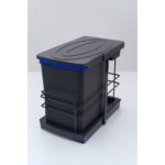 ALMITAL Cassone 16+1 Litre Dolap Içi Raylı Teleskopik Antrasit Çöp Kovası, Minimum Kapak Genişliği 40 cm - Görsel 3