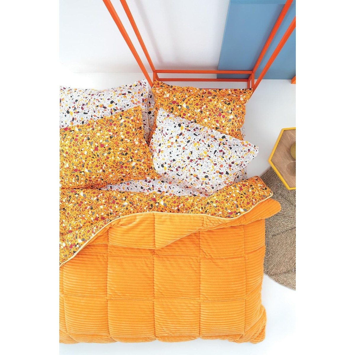 110001248590571.jpg Terazzo Çift Kişilik Uyku Seti Sarı - Görsel 1