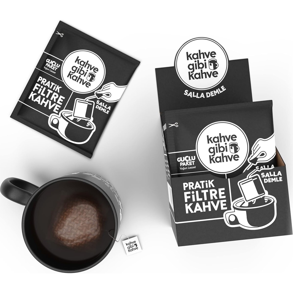 110001248654945.jpg Taptaze Pratik Filtre Kahve Sallama - 10'lu Güçlü Paket - Görsel 1