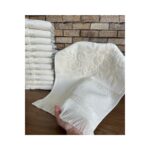 Sarra Etamin ve Kanaviçe Işlemelik Havlu - Krem - Analı Kızlı