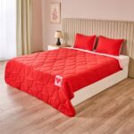 Evidea Soft Çift Kişilik Uyku Seti - Kırmızı / Pembe