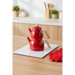 Bambum Sultan - Bambu Kulplu Çaydanlık Takımı Kırmızı - Görsel 2