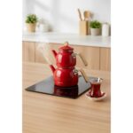 Bambum Sultan - Bambu Kulplu Çaydanlık Takımı Kırmızı - Görsel 4