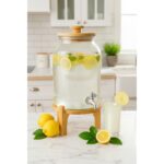 Bambum Fuente - Bambu Kapak ve Standlı Cam Sebil 4l - Görsel 2