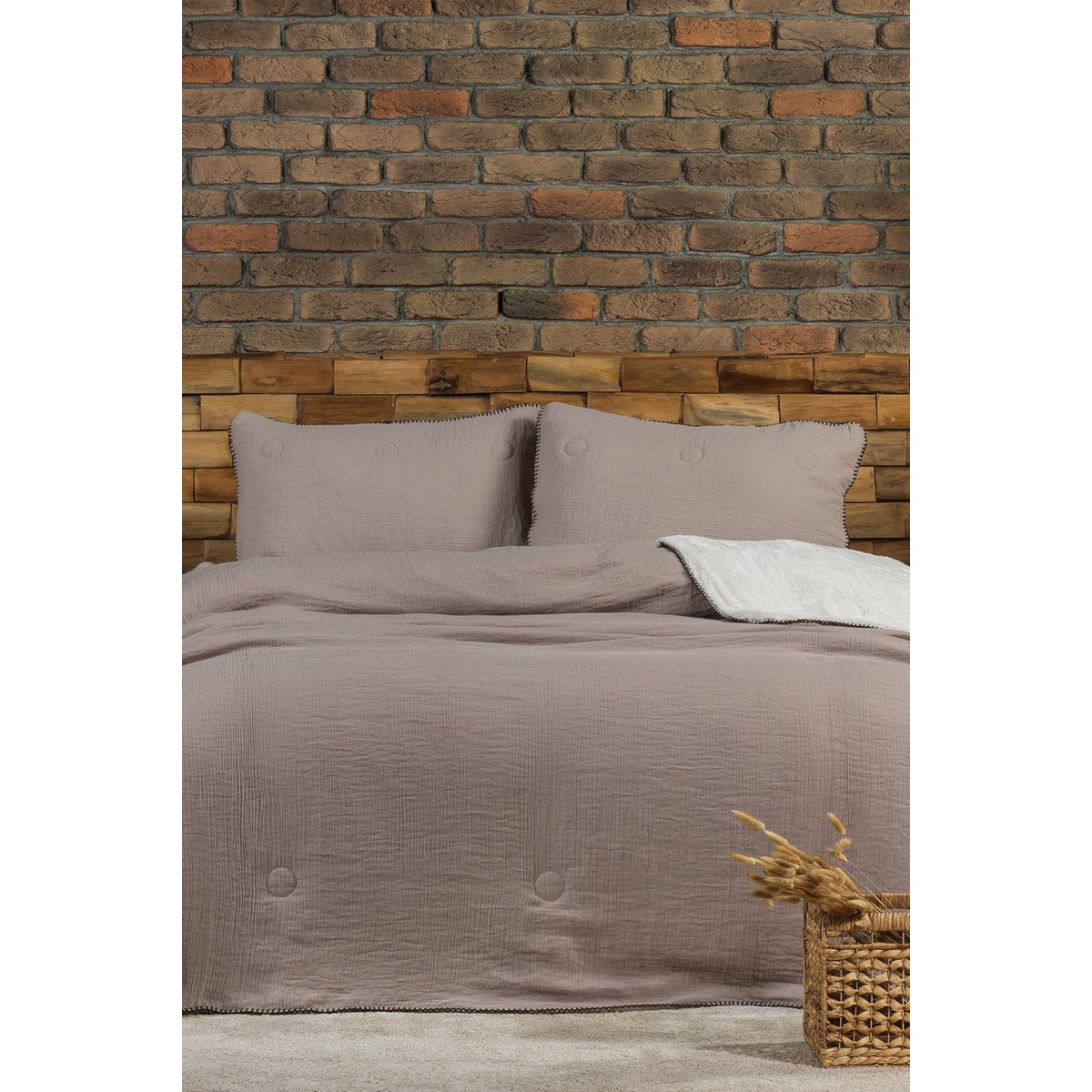 110001249410212.jpg Elart Palermo Comfort Uyku Seti Tek Kişilik 2 Parça (160X220 Cm) Bej - Görsel 1