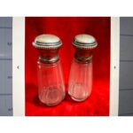 TT Ingiliz Gümüş Kapaklı Kristal Tuzluklar - 9,5 cm Boylarında