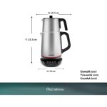 Homend 1708 Royaltea Paslanmaz Çelik Konuşan Çay Makinesi Inox-Siyah 1800 W - Görsel 2