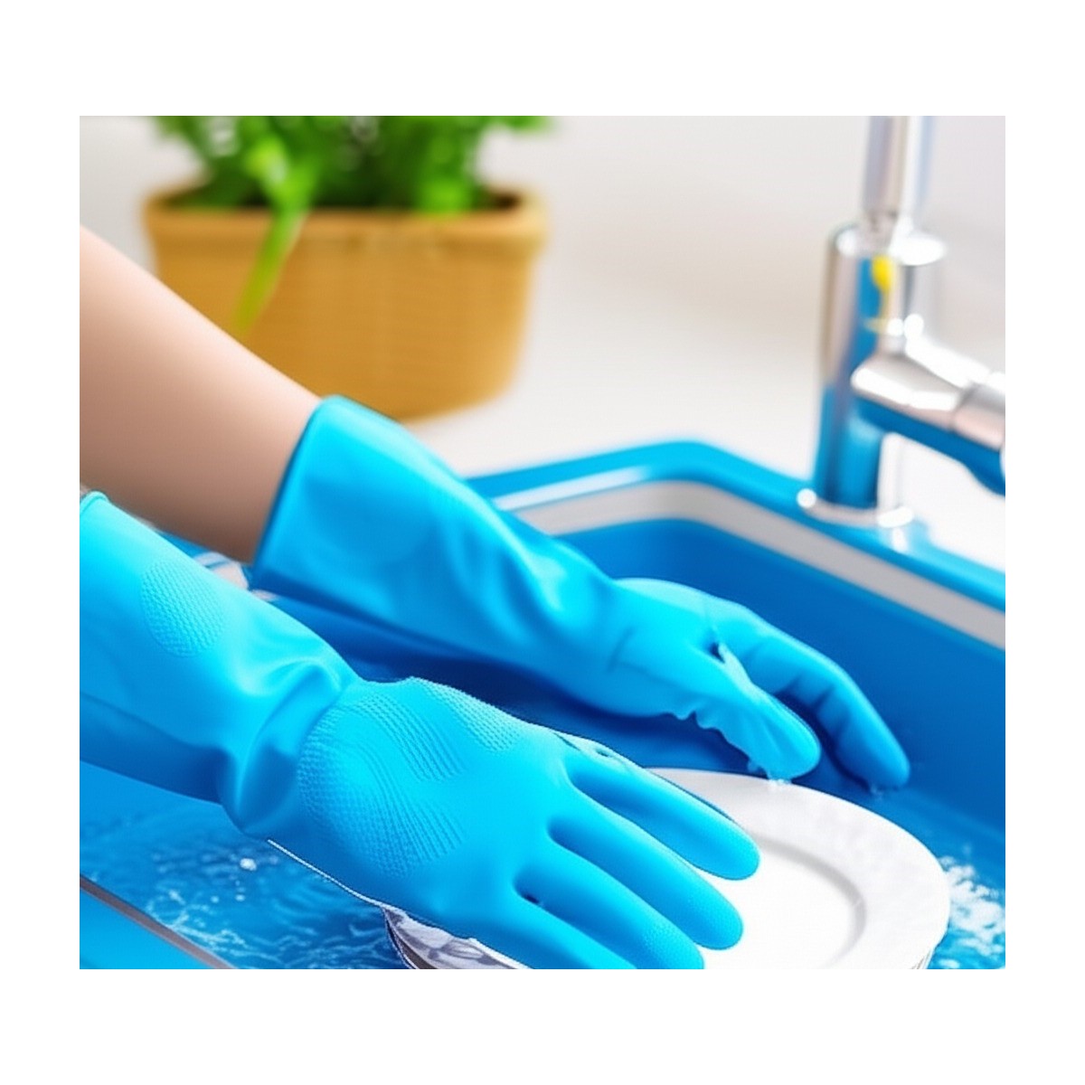 110001250933838.jpg Sihirli Bulaşık Eldiveni 100°C Isı Dirençli Çok Amaçlı Temizlik Eldiveni - Görsel 1