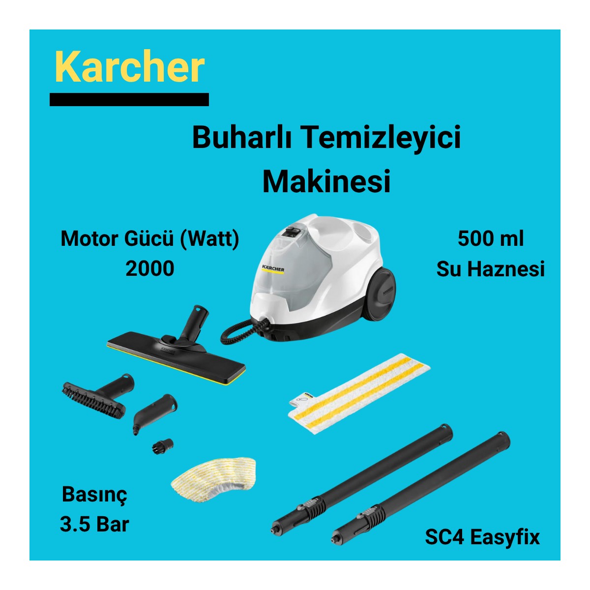 110001251442637.jpg Karcher Sc4 Easyfix Buharlı Temizleyici Makinesi - Görsel 1