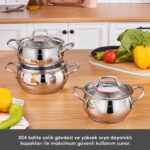 Karaca Emirgan İndüksiyon Tabanlı 6 Parça Çelik Sahan Set - Görsel 3