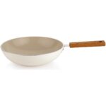 Lidyahan Store Ceramoni Seramik Wok Tava 28 Cm-Krem - Görsel 3