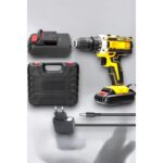 365Dükkan 24 Parça Çift Bataryalı Şarjlı Matkap Seti 24W Motor ve Otomatik Mil Kilitli Tasarım - Görsel 2