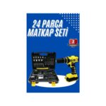Denisam Metal Şanzıman Çift Akülü Bakır Sargı 24 Parça LED Aydınlatmalı Matkap Seti - Görsel 2