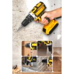 Denisam 24 Parça Çift Bataryalı Şarjlı Matkap Seti 24W Motor ve Otomatik Mil Kilitli Tasarım - Görsel 3