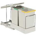 Pelikan Carrier Raylı Çift Bölmeli Dolap İçi Çöp Kovası 14 + 14 lt