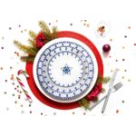 Güral Porselen 24 Parça 6 Kişilik Beyaz Desenli Şık Porselen Yemek Takımı - Görsel 2