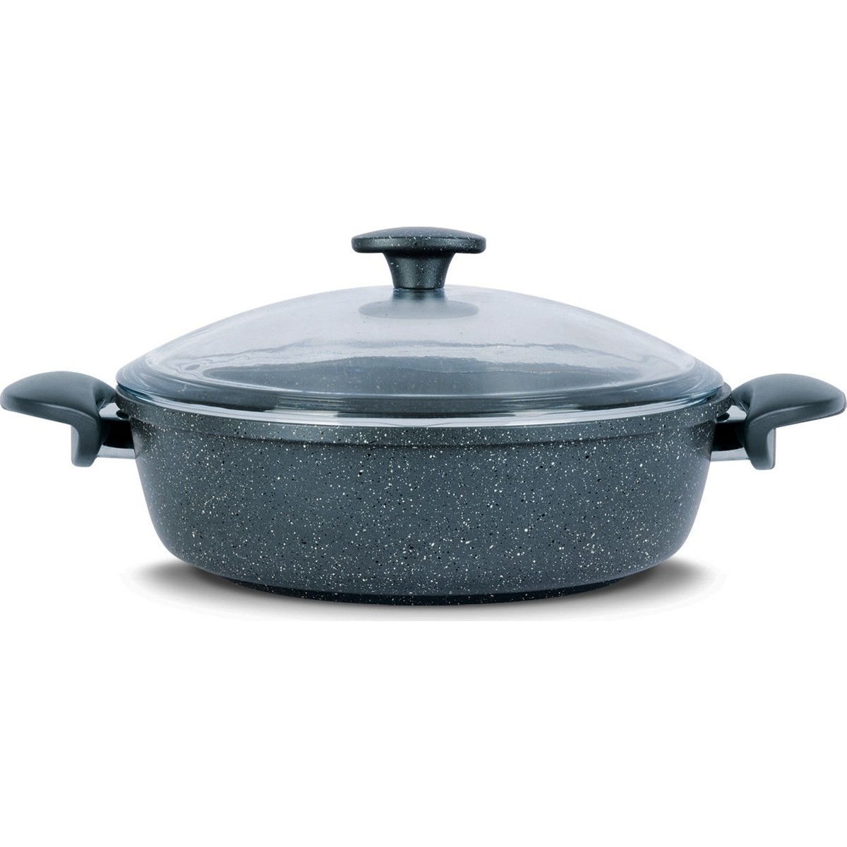 11225854672946.jpg Thermoad Döküm 30Cm Gri Basık Tenceresi - Görsel 1