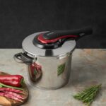 Emsan Up-line Kırmızı 4+6 Lt Klasik Paslanmaz Çelik Düdüklü Tencere Seti - Görsel 2