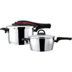 Emsan Up-line Kırmızı 4+6 Lt Klasik Paslanmaz Çelik Düdüklü Tencere Seti - Görsel 4