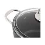 Nehir Titanium Siyah Basık Tencere 22 cm. - Görsel 2