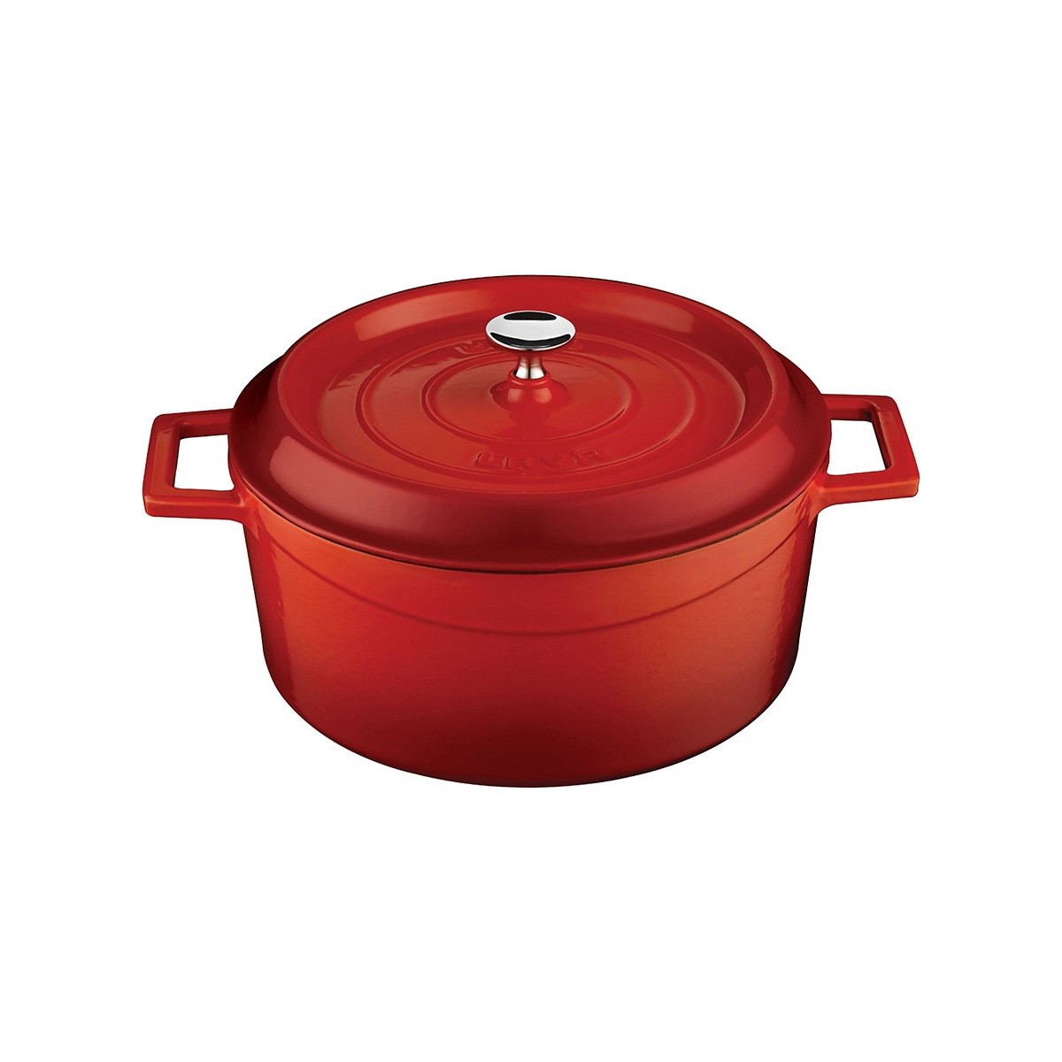 9532716679218.jpg Lava Trendy Yuvarlak Döküm Demir Tencere Çap (Ø) 24 cm Kırmızı - Görsel 1