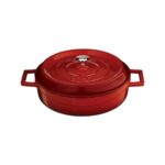 Lava Trendy Çok Amaçlı Döküm Demir Sığ Tencere Çap 24 Cm Kırmızı