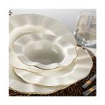 Kütahya Porselen Milena 24 Parça 6 Kişilik  Krem Fileli Yemek Seti - Görsel 2