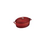 Lava Döküm Oval Tencere. Ölçü 23X29Cm. - Kırmızı